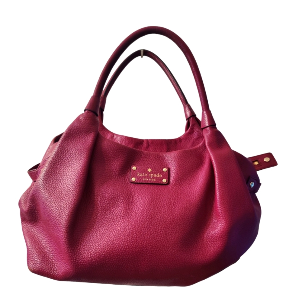 Kate Spade Fuchsia Pebbled Leather Hobo Handbag